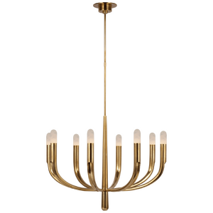 Люстра VISUAL COMFORT KELLY WEARSTLER VERSO LARGE CHANDELIER IN ANTIQUE-BURNISHED BRASS WITH CLEAR GLASS SC KW 5747AB-CG