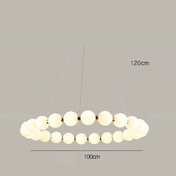 Кольцевая светодиодная люстра со стеклянными шарообразными плафонами Pearls Ring 100 см