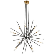 Люстра Stellar Large Chandelier CHC 5600BLK Visual Comfort Matte Black and Antique Brass