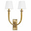 Hudson Valley 112-AGB Vienna 2 Light Wall Sconce W/White Shade