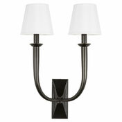Hudson Valley 112-OB Vienna 2 Light Wall Sconce W/White Shade