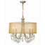 HAMPTON 5 LIGHT DRUM SHADE ANTIQUE BRASS CHANDELIER by CRYSTORAMA 5625-AB