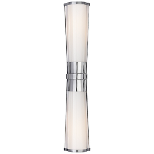CHAPMAN & MYERS CAREW LINEAR SCONCE IN POLISHED NICKEL WITH WHITE GLASS CHD 1563PN-WG