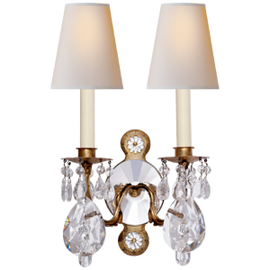 Yves Crystal Double Arm Sconce Thomas O&039;Brien TOB2471GI/CG-PL
